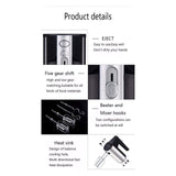 ZYBB Hand Mixer Electric with Cord & Attachments and 4 Stainless Steel Accessories, Handheld Mixer for Whipping Mixing Cookies, Cakes, Dough