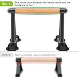 Dolibest Push Up Bar, 12'' High Parallettes Bars with Wooden Handles, Stable and Comfortable Calisthenics Equipment, Suitable for Handstand, L-Sit, Dip Bar, Strength Training for Indoor Outdoor Dolibest