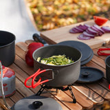 Camping Cookware, Aluminum Camping Cooking Set Camp Kitchen, Portable Camping Pots and Pans Set Alocs