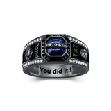 Oseew 2027 Men College Graduation Class Ring (Black Gold)