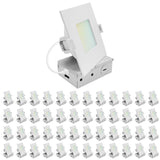 LUXRITE 4 Inch LED Recessed Light, ECO Backlit Mini Panel Spotlight, 5CCT 2700K-5000K, 1000 Lumens, High Output, 11 Watts, Dimmable, IC Rated, Wet Rated, ETL Listed, Energy Star, Square (48 Pack)
