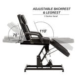 BarberPub Salon SPA Massage Bed Tattoo Chair Facial Adjustable Table Beauty Equipment 0100 (Black)