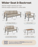 Aluminum Outdoor Patio Furniture Set with Coffee Table