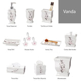 Creative Scents Vanda Bathroom Set - Cherry Blossom White Bathroom Accessories Set - 4 Piece Floral Bathroom Soap Dispenser Set Includes: Lotion Dispenser, Toothbrush Holder, Tumbler & Soap Dish