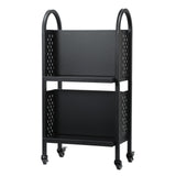 Rolling Library Book Cart – Moveable Book Organization Solution with Lockable Wheels, 34" Tall and Double-Sided OFFICEROO