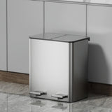 Dual Compartment Step-On Trash Can with Lid – Kitchen Waste Sorting & Recycling Bin, Hands-Free Operation, Odor Control, Durable for Home & Office Use