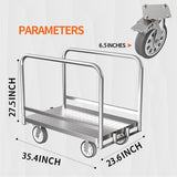Foldable Panel Push Cart Dolly,2IN1 Steel Plate Platform Truck,36"×24" Heavy Duty Moving Hand Truck Flatbed Cart