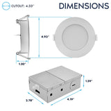 LUXRITE 4 Inch LED Recessed Light, ECO Backlit Mini Panel Spotlight, 5CCT 2700K-5000K, 1000 Lumens, High Output, 11 Watts, Dimmable, IC Rated, Wet Rated, ETL Listed, Energy Star, Round (48 Pack)