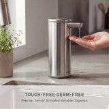 simplehuman 9 oz. Touch-Free Automatic Rechargeable Sensor Pump, Brushed Stainless Steel, New