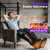 SAN HIMA Cordless Air Compression Leg Massager with Heat - Sequential Full Leg Compression Boots for Circulation & Pain Relief | 6 Modes 8 Intensity Recovery Boots for Athletes - Feet, Calves & Thighs