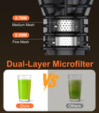 URVIBY Juicer Machines, 5.3" Large Feed Chute Cold Press Juicer with Double Press Technology, 400W Motor, High Juice Yield, Easy to Clean, Masticating Juicer for Whole Vegetables & Fruits, Dark Black
