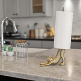 WallCharmers Gold Paper Towel Holder, Metal Toilet or Kitchen Paper Holder for Floor or Countertop, Gold Cat