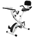 BARWING Stationary Exercise Bike for Home Workout, 5 IN 1 Foldable Indoor Cycling Bike for Seniors, 350LB Capacity, 16-Level Magnetic Resistance, Seat Backrest Adjustments