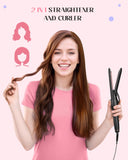 Lopeie 5 in 1 Curling Iron with Thermal Brush and 4 Interchangeable Ceramic Barrels(1/2 to 1 1/2 inch), Curling Wand Set with Flat Iron, Fast Heating, Dual Voltage Hair Curler, Gifts for Women