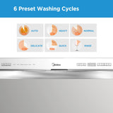 Midea MDC22P2ASS Countertop Dishwasher, 6 Place Settings & 6+2 Washing Cycles Portable Dishwashers, Energy Star Dish Washer for Dorm, RV & Apartment, Silver
