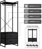 Sorbus Clothing Rack with Drawers - Clothes Stand Dresser - Wood Top, Steel Frame, & Fabric Drawers - Tall Closet Storage Organizer - Garment Rack for Hanging Shirts, Dresses, & Jackets