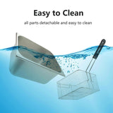 Electric Deep Fryer with Basket for Home Use, Countertop Commercial Deep Fryer 1700w Powerful Performance 9.7Qt Large Capacity Stainless Steel Oil Fryer, Temperature Control