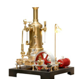 MechPuConToy Steam Engine Model with Boiler DIY Kit, SE-03 Full Metal Stationary Mill Beam Engine Steam Engine Model Kit That Works with Generator and Lamp Stand (38PCS)