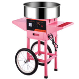 Commercial Cotton Candy Machine w/Cart Electric Cotton Candy Floss Maker - 110V for the Perfect Party Favor for Birthdays, School function, or Social Events.（Pink） (With wheels, Pink)