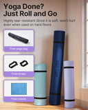 Large Yoga Mat (75 * 52 * 1/2inch),Extra Wide TPE Exercise Mat,Non-Slip Workout Mat for Pilates, Fitness, Barefoot, Home Gym Studio with Strap and Towel