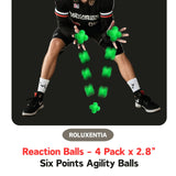 ROLUXENTIA Reaction Balls 4 Pack, 2.8 Inch - Baseball Handball Reflex Training Equipment, Hand-Eye Coordination, Speed Reflex Trainer for Agility Games and Garden Family Gatherings ROLUXENTIA