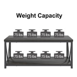 FOLUBAN Coffee Table with Storage, Modern Small Center Tables for Small Spaces, Rustic Wood and Metal Cocktail Table for Living Room, 39.3 Inch Dark Gray
