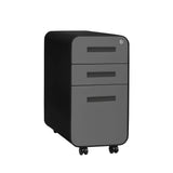 Laura Davidson Furniture Stockpile Slim 3-Drawer Mobile File Cabinet with Lock - Under Desk Metal Filing Cabinet