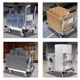 Truck Cart Industrial Steel Plate Trolley Cargo Flatbed Trolley Transporter Household Trailer Foldable Portable Express Trolley Push Cart Dolly
