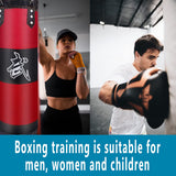 ZERUIDM Hanging Punching Bag Set Unfilled, Heavy Boxing Bag Kickboxing Bag for Adults Kids, Youth Boxing Set with Hand Wraps, Punching Bag Hangers, for MMA Muay Thai Karate Taekwondo Training ZERUIDM