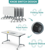 Conference Table Tables,Modern Large Conference Table with Silent Caster Wheels – Executive Office Desk for Meetings, Versatile Workstation for Home & Business Collaboration, Enhance Product