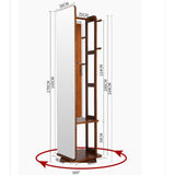 Hlixzoy Solid Wood Dressing Mirror Fitting Mirror Full Body Mirror Floor Mirror with Makeup Cabinet Hanger Integrated Storage Bedroom Home