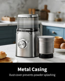 SHARDOR Electric Blade Coffee Grinder, Timed Grind Control Rotary Knob, All-stainless steel shell,Adjustable,for Coffee Beans, Spices & Herbs, with 1 Removable Stainless Steel Bowl,Sliver