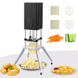 Electric French Fry Cutter, Commercial Vertical French Fry Cutter with 1/2 & 3/8 Inch Blade, Professional Household Electric Potato Cutter, Automatic French Fries