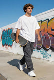 GINGTTO Camo Pants Men Cargo Wide Leg Fashion Streetwear Drawstring Stretch 36