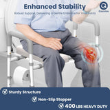 Toilet Seat with Handles - Adjustable Elevated Toilet Seat Riser, 400 lbs Gazoba