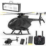 rcxperts YU Xiang F119S MD500 Remote Control Helicopter, 1/16 2.4G 9CH 250-Class 6-Axis Gyro Military RC Helicopter with 6G/3D Switchable Modes and Optical Flow for Adult(Black/1 Battery)