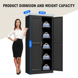 Polup Pantry Cabinet, 71" Tall Metal Storage Cabinet with Doors and Shelves