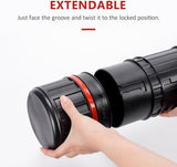 DEWEL Post Tube Expands from 30”to 51”, Waterproof Blueprint Holder Telescoping Art Tube, Large Plastic Black Fishing Rods Case Storage Tube, Light Resistant Drawing Tube with Strap (XL Size)