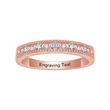 Oseew Created Diamond Eternity Ring promise Gold Band Gold Engagement Ring band for womens(rose gold)