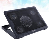 Laptop Cooling Pad Stand Adjustable Cooler Base with Five Fans, Metal