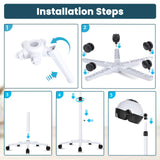 Hooded Hair Dryer, Professional Hood Dryer on Wheels, Sit Under Dryer, Standing Hair Dryer, White