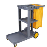 This Cleaning Cart on Wheels Janitor-Housekeeping Cart Commercial Cleaning Cart 3-Tier Cleaning Utility Service Cart Janitorial Cart for Housekeeping Stores Schools Business Gray