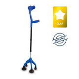KMINA Quad Crutch for Women and Men (Sturdy 3.3 lbs), 4 Prong Forearm Crutches for Stability and Support, Adjustable and Ergonomic, Patented Design, Made in Europe