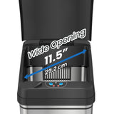 13 Gallon Kitchen Trash Can with Lid and Odor Filter, Motion Sensor Stainless Steel Rectangular Trash Can iTouchless