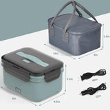 WisaKey Electric Heated Lunch Box for Car Truck Home 1.8L 100W Portable Food Warmer with 12V/24V/110V/220V Hot Meal for Work Travel Jobsite Camping Gifts Fathers Day for Dad Husband Adults Men Woman