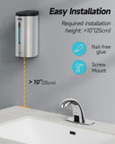 AIKE Wall Mount Automatic Foam Soap Dispenser 25 OZ Commercial Large Capacity Stainless Steel Model AK1205FA(Brushed)