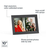 Aura HD Digital Picture Frame | Carver: The Best Frame for Gifting (Black Stone, 10")