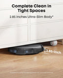 eufy C10 Robot Vacuum Self Emptying, 8 Weeks Hands Free, Advanced Smart Mapping with LiDAR Navigation, 2.85-Inch Slim Design, Powerful Suction, Edge Expansion Brush for Pet Hair, Carpet Detection