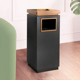 WICHEMI Commercial Outdoor Trash Can, Stainless Steel Indoor Outdoor Trash Can with Lid, Removable Inner Bucket Metal Garbage Can for Home, Office, Restaurant Elevator Entrance - 13 Gallon WICHEMI