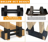 BALIE SPACE Outdoor Firewood Rack Brackets Kit for Fire Wood Pile Storage, Adjustable log stacking Stand Holder for 2x4 lumber, Black, Set of 2
